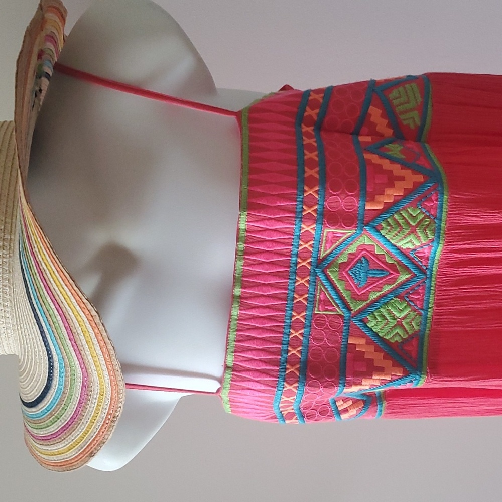 Coral Coverup with Embroidery S/M